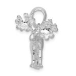 De-Ani Sterling Silver Rhodium-Plated Textured 3D Standing Moose Pendant - Image 2