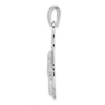 De-Ani Sterling Silver Rhodium-Plated Polished Anchor with Seahorse Pendant - Image 2