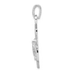 De-Ani Sterling Silver Rhodium-Plated Polished Anchor with Sea Turtle Pendant - Image 2
