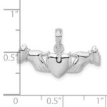De-Ani Sterling Silver Polished Heart Hands Pendant - Image 3