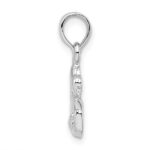 De-Ani Sterling Silver Rhodium-Plated Polished I Heart My Cat Pendant - Image 2