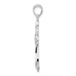 De-Ani Sterling Silver Rhodium-Plated Fancy Cut-Out Rounded Cross Pendant - Image 2