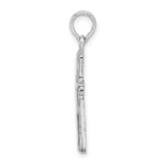 De-Ani Sterling Silver Rhodium-Plated Polished Striped Border Latin Cross Pendant - Image 2