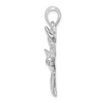 De-Ani Sterling Silver Rhodium-Plated 6-point Buck Deer Head Profile Pendant - Image 2