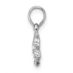 De-Ani Sterling Silver Rhodium-Plated Polished 3D Mini Bear Pendant - Image 2