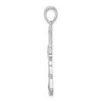 De-Ani Sterling Silver Rhodium-Plated Polished X-Center Cut-Out Cross Pendant - Image 2