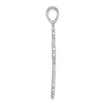 De-Ani Sterling Silver Rhodium-Plated Polished Filigree Fleur de Lis Cross Pendant - Image 2