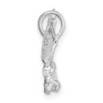 De-Ani Sterling Silver Rhodium-Plated Textured 3D Landing Eagle Pendant - Image 2