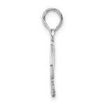 De-Ani Sterling Silver Rhodium-Plated Polished and Textured Flat Rooster Pendant - Image 2