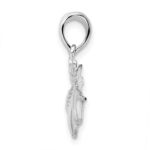 De-Ani Sterling Silver Rhodium-Plated Polished Claddagh Pendant - Image 2