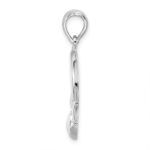 De-Ani Sterling Silver Rhodium-Plated Polished Large Claddagh Circle Pendant - Image 2