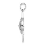 De-Ani Sterling Silver Rhodium-Plated Polished Star Frame Compass Pendant - Image 2
