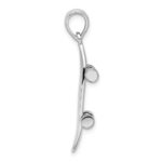 De-Ani Sterling Silver Rhodium-Plated Polished Moveable 3D Skateboard Pendant - Image 2