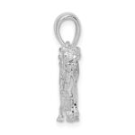 De-Ani Sterling Silver Rhodium-Plated Polished 3D Cow Pendant - Image 2