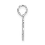 De-Ani Sterling Silver Rhodium-Plated Polished and Textured Shamrock Pendant - Image 2