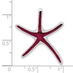De-Ani Sterling Silver Rhodium-Plated Polished Enameled Dancing Starfish Slide - Image 3