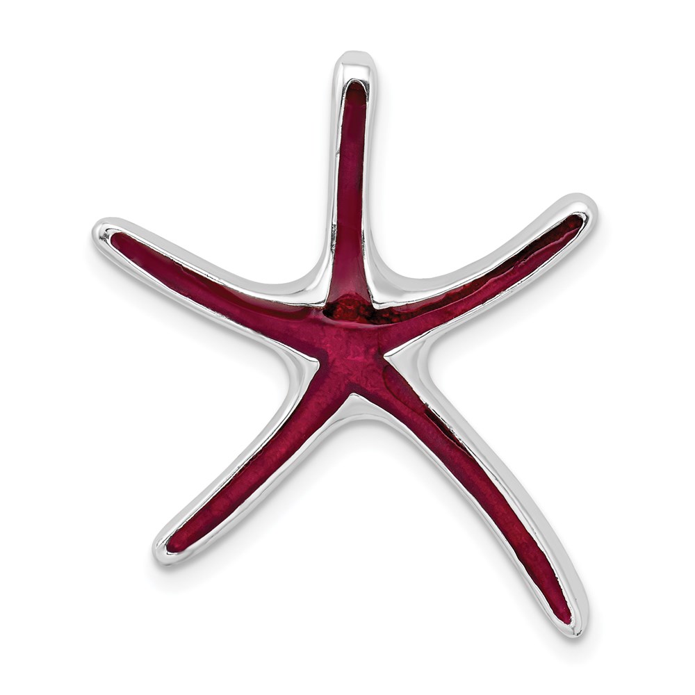 QC10620.jpg De-Ani Sterling Silver Rhodium-Plated Polished Enameled Dancing Starfish Slide - Image 1