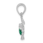 De-Ani Sterling Silver Rhodium-Plated Polished Enameled Sea Turtle Pendant - Image 2