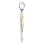 De-Ani Sterling Silver Rhodium-Plated 3D Enameled Yellow Seahorse Pendant - Image 2