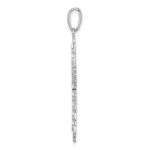 De-Ani Sterling Silver Rhodium-Plated Polished Enameled Filigree Cross Pendant - Image 2