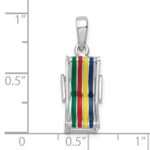 De-Ani Sterling Silver Rhodium-Plated 3D Moveable Enameled Beach Chair Pendant - Image 3