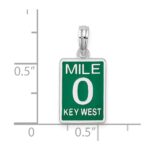 De-Ani Sterling Silver Rhodium-Plated Enameled Small Key West Mile 0 Pendant - Image 3