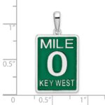 De-Ani Sterling Silver Rhodium-Plated Enameled Large Key West Mile 0 Pendant - Image 3