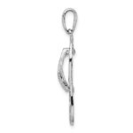 De-Ani Sterling Silver Rhodium-Plated Enameled LOVE Flip-flop Pendant - Image 2