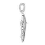 De-Ani Sterling Silver Rhodium-Plated Enameled Blue Shell with Dolphins Pendant - Image 2