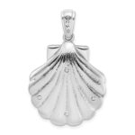 De-Ani Sterling Silver Rhodium-Plated Enameled Blue Shell with Seahorse Pendant - Image 4