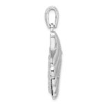 De-Ani Sterling Silver Rhodium-Plated Enameled Blue Shell with Starfish Pendant - Image 2