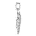 De-Ani Sterling Silver Rhodium-Plated Enameled Blue Shell with Turtle Pendant - Image 2