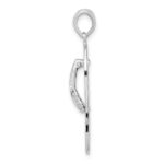 De-Ani Sterling Silver Rhodium-Plated Enameled Beach Scene Flip-flop Pendant - Image 2