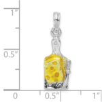 De-Ani Sterling Silver Rhodium-Plated Enameled Cheese Board with Knife Pendant - Image 3