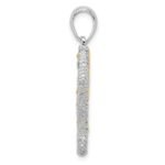 De-Ani Sterling Silver Rhodium-Plated 3D Large Seahorse with 14k Accent Pendant - Image 2