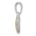 De-Ani Sterling Silver Rhodium-Plated Sand Dollar with 14k Starfish Pendant - Image 2