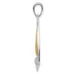 De-Ani Sterling Silver Rhodium-Plated Polished Sailboat with 14k Accent Pendant - Image 2