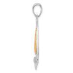 De-Ani Sterling Silver Rhodium-Plated Polished Sailboat with 14k Sail Pendant - Image 2
