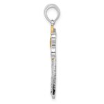 De-Ani Sterling Silver Rhodium-Plated Polished Dragonfly with 14k Accent Pendant - Image 2
