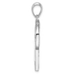 De-Ani Sterling Silver Rhodium-Plated Polished Fancy Cross with 14k Accent Pendant - Image 2