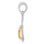 De-Ani Sterling Silver Rhodium-Plated Textured 3D Flip-flop with 14 Straps Pendant - Image 2