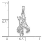 De-Ani Sterling Silver Rhodium-Plated Polished 3D Aquarius Zodiac Pendant - Image 3