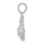 De-Ani Sterling Silver Rhodium-Plated Polished 3D Cancer Zodiac Pendant - Image 2
