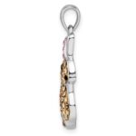 Sterling Silver Rhodium-plated Preciosa Crystal Rabbit Pendant - Image 2