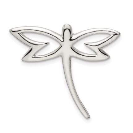 Sterling Silver Polished Dragonfly Chain Slide