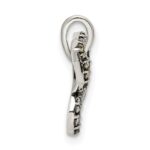 Sterling Silver Antiqued Polished Marcasite Butterfly Pendant - Image 2