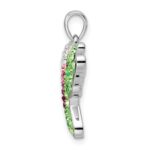 Sterling Silver Rhodium-plated Preciosa Crystal Hummingbird Pendant - Image 2