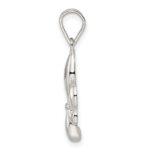 Sterling Silver Rhodium-plated Fleur de Lis Pendant - Image 2