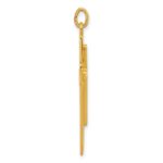 Sterling Silver Gold-plated Polished and Satin Double Cross Pendant - Image 2