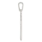 Sterling Silver Polished w/Rope Ends Latin Cross Pendant - Image 2